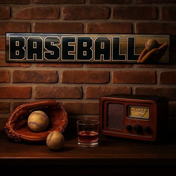 Baseball Wall Sign Decor Hologram Sports Bedroom Game Room Man Cave Plaque Gift - Picture 2 of 13
